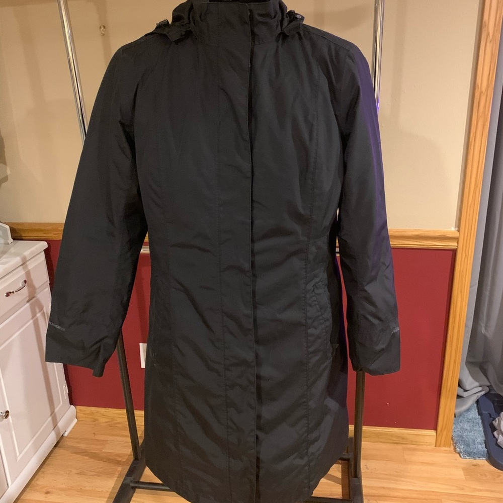 Eddie Bauer - Girl On The Go Insulated Trench Coat, Petite Large, Black